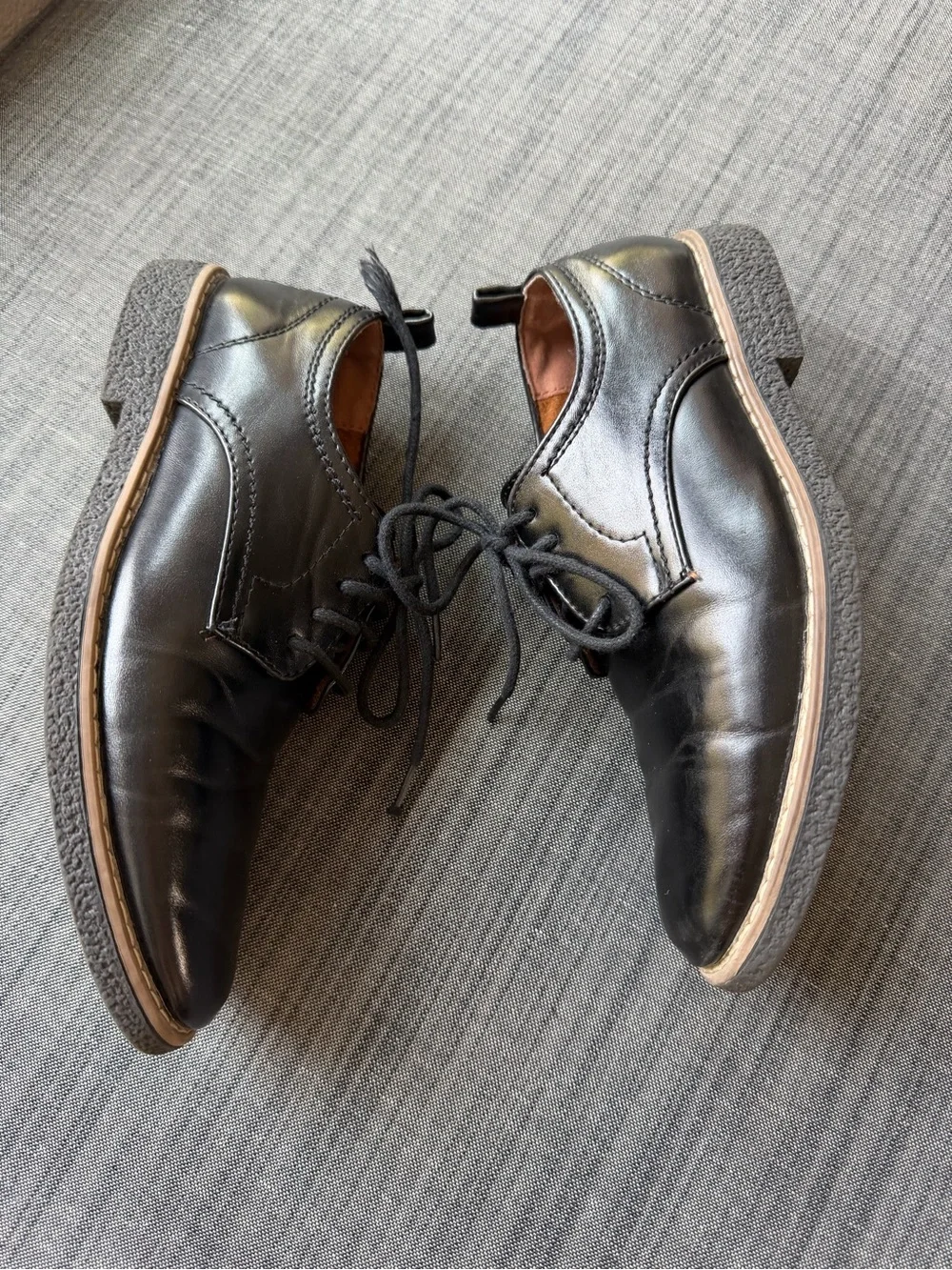 Deer Stags Black Kids Lace-Up Dress Shoes